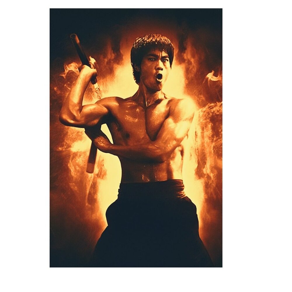 Bruce Lee Flame Poster 165